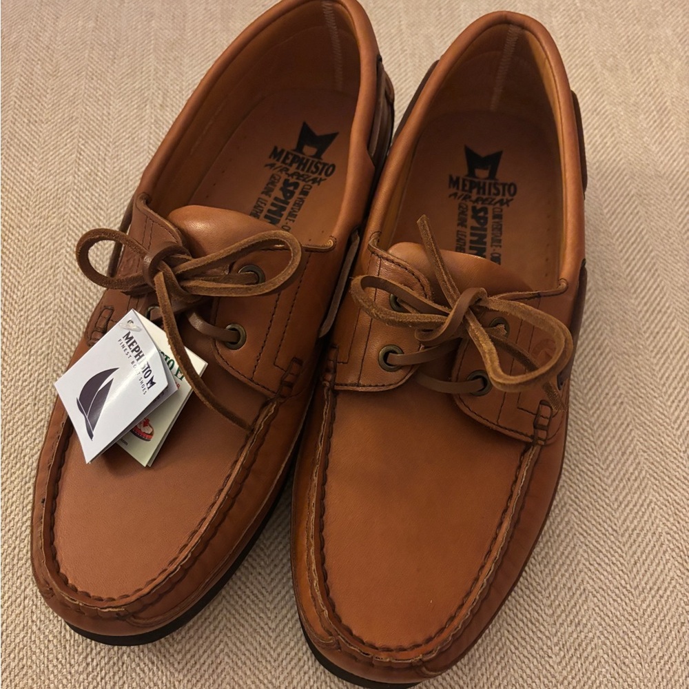 Mephisto Men's Brown Leather Boat Shoes